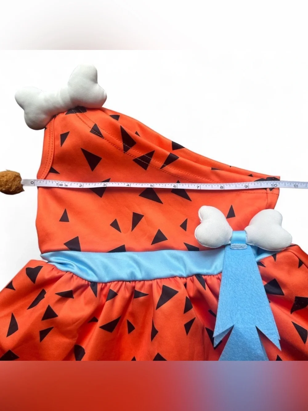 Kids Fred Flintstone Costume Dress  Orange Caveman Halloween Toddler 12-18 mo